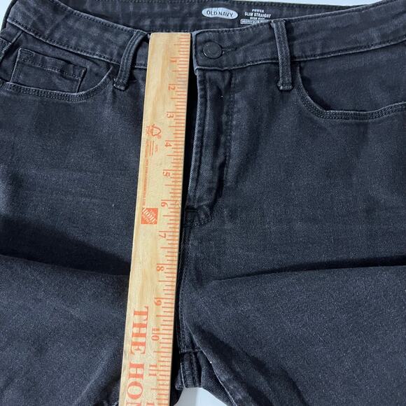 Old Navy Women’s Jeans Power Slim Straight Black Size 10 Good Condition - Picture 5 of 10